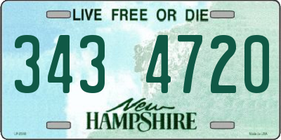 NH license plate 3434720