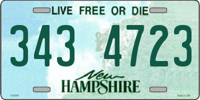 NH license plate 3434723