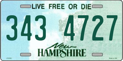 NH license plate 3434727