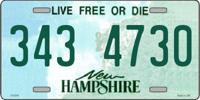 NH license plate 3434730