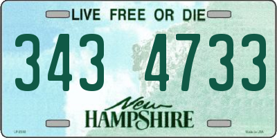 NH license plate 3434733