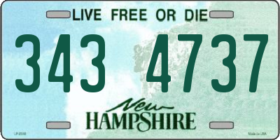 NH license plate 3434737