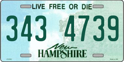 NH license plate 3434739