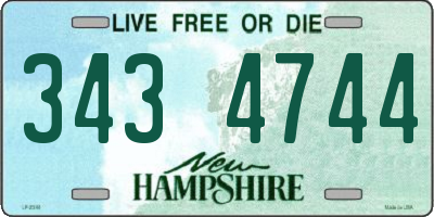 NH license plate 3434744