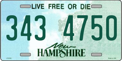 NH license plate 3434750