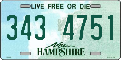 NH license plate 3434751