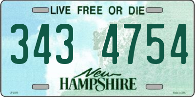 NH license plate 3434754