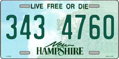 NH license plate 3434760