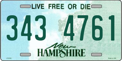 NH license plate 3434761