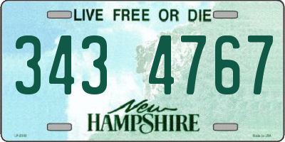 NH license plate 3434767