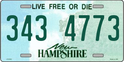 NH license plate 3434773