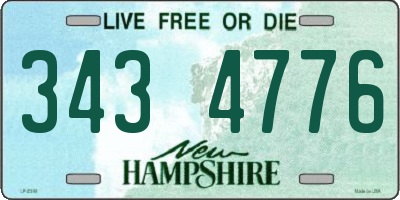 NH license plate 3434776