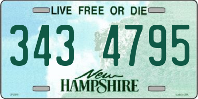 NH license plate 3434795
