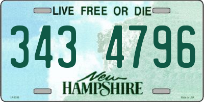 NH license plate 3434796
