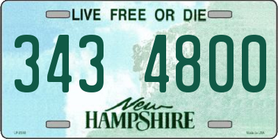 NH license plate 3434800