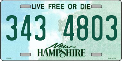 NH license plate 3434803