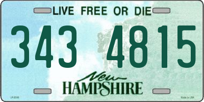NH license plate 3434815