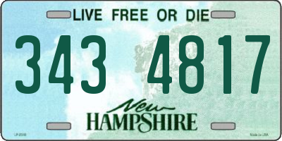 NH license plate 3434817