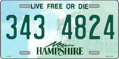 NH license plate 3434824