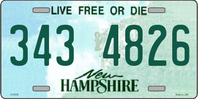 NH license plate 3434826
