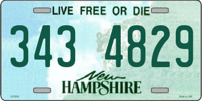 NH license plate 3434829