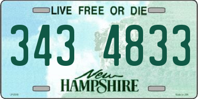 NH license plate 3434833