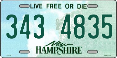 NH license plate 3434835