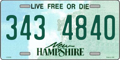 NH license plate 3434840