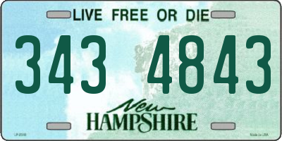 NH license plate 3434843