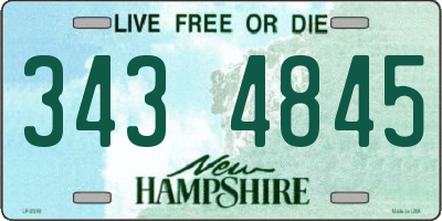 NH license plate 3434845