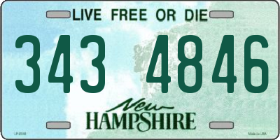NH license plate 3434846