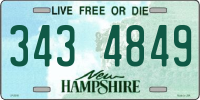 NH license plate 3434849