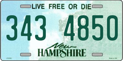 NH license plate 3434850