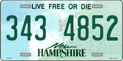 NH license plate 3434852