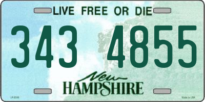 NH license plate 3434855