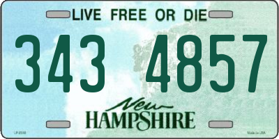 NH license plate 3434857