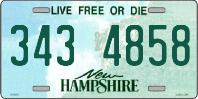 NH license plate 3434858
