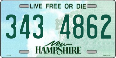 NH license plate 3434862