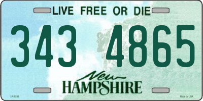 NH license plate 3434865