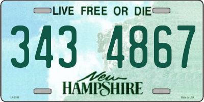 NH license plate 3434867