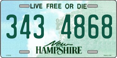 NH license plate 3434868