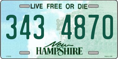 NH license plate 3434870