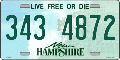 NH license plate 3434872