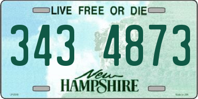 NH license plate 3434873