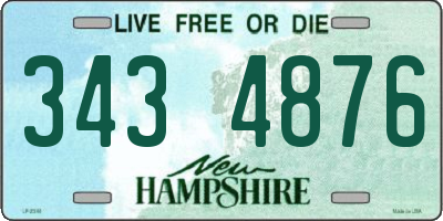 NH license plate 3434876