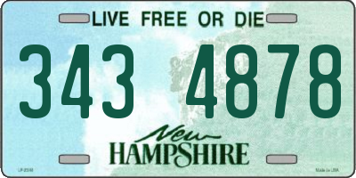 NH license plate 3434878