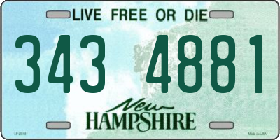NH license plate 3434881