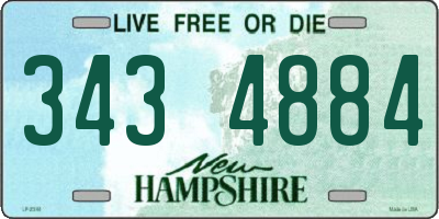 NH license plate 3434884