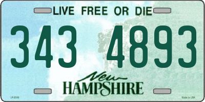 NH license plate 3434893