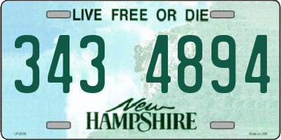 NH license plate 3434894